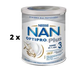 Pieno mišinys NAN OPTIPRO Plus 3, kūdikiams nuo 1 metų, 650 g x 2 vnt pakuotė cena un informācija | Piena maisījumi (6+ mēn.) | 220.lv