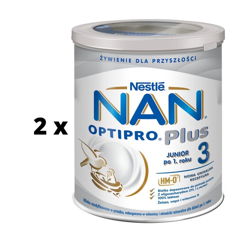 Pieno mišinys NAN OPTIPRO Plus 3, kūdikiams nuo 1 metų, 650 g x 2 vnt pakuotė цена и информация | Piena maisījumi (6+ mēn.) | 220.lv