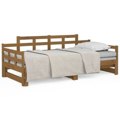Izvelkama gulta, medus brūna, 2x(80x200)cm, priedes masīvkoks cena un informācija | Gultas | 220.lv
