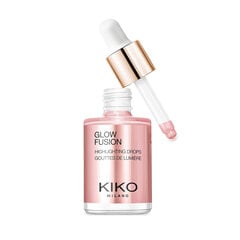 Жидкий хайлайтер для лица с металлическим финишем Kiko Milano Glow Fusion Highlighting Drops, 10ml, 01 Platinum Rose цена и информация | Бронзеры (бронзаторы), румяна | 220.lv