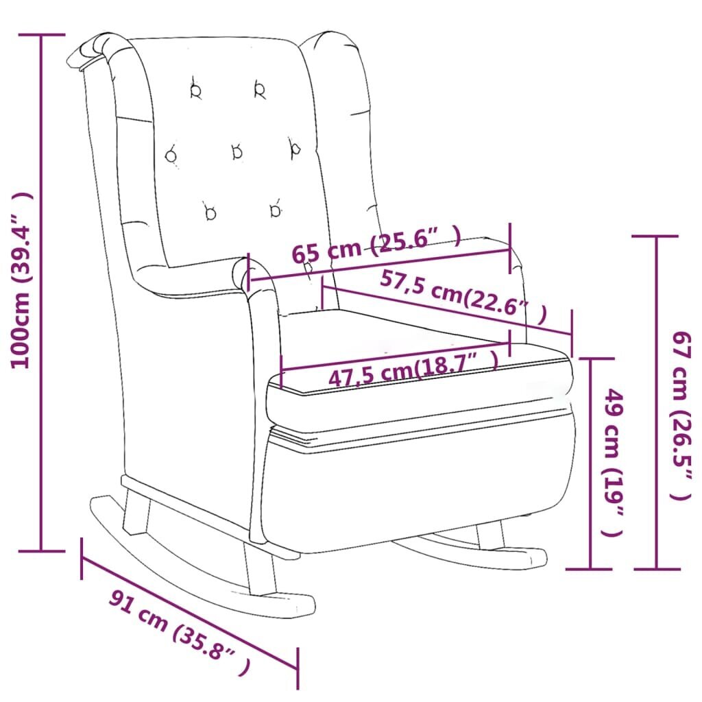 vidaXL šūpuļkrēsls ar soliņu, tumši pelēks audums cena un informācija | Atpūtas krēsli | 220.lv
