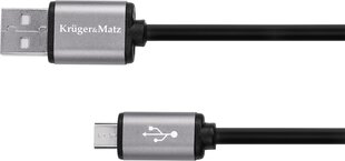 Kruger&Matz USB-A - microUSB 1.8 m (KM1236) cena un informācija | Savienotājkabeļi | 220.lv