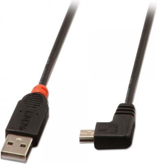CABLE USB2 A TO MINI-B 1M/90 DEGREE 31971 LINDY цена и информация | Savienotājkabeļi | 220.lv