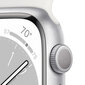 Apple Watch Series 8 GPS 45mm Silver Aluminium Case ,White Sport Band - MP6N3EL/A LV-EE цена и информация | Viedpulksteņi (smartwatch) | 220.lv