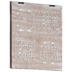 Sienas panelis, brūns / balts, 40x40x1,5cm, mdf, ar rokām cirsts cena un informācija | Griestu, sienu dekoru elementi | 220.lv