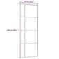 vidaXL bīdāmās durvis, 76x205 cm, ESG stikls, balts alumīnijs cena un informācija | Iekšdurvis | 220.lv