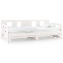 Izvelkama gulta, balta, 2x(90x200)cm, priedes masīvkoks цена и информация | Кровати | 220.lv