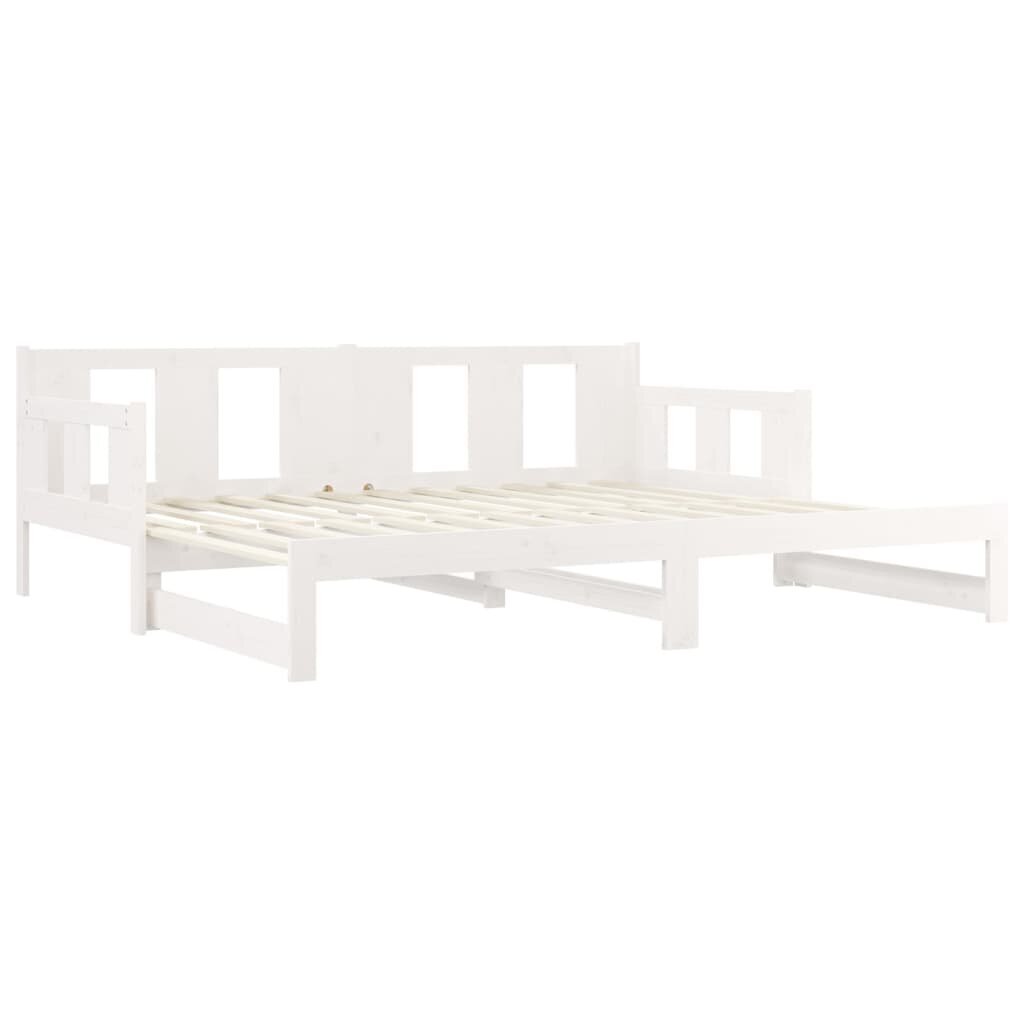 Izvelkama gulta vidaXL, 2x(90x190)cm, balts cena un informācija | Gultas | 220.lv