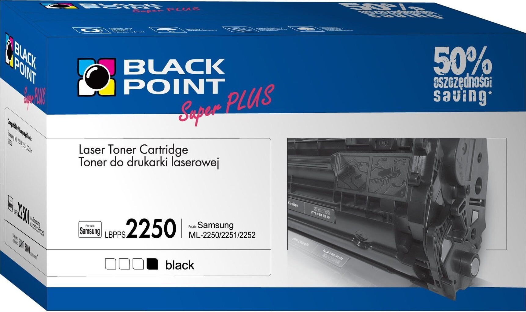Toner Black Point LBPPS2250 | Black | 6800 p. | Samsung ML-2250D5 цена и информация | Kārtridži lāzerprinteriem | 220.lv