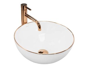Stella Rose GOLD EDGE keramikas galda virsmas izlietne cena un informācija | Izlietnes | 220.lv