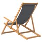 vidaXL saliekams pludmales krēsls, masīvs tīkkoks, pelēks cena un informācija | Dārza krēsli | 220.lv