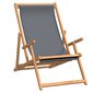 vidaXL saliekams pludmales krēsls, masīvs tīkkoks, pelēks cena un informācija | Dārza krēsli | 220.lv