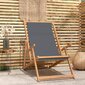 vidaXL saliekams pludmales krēsls, masīvs tīkkoks, pelēks цена и информация | Dārza krēsli | 220.lv