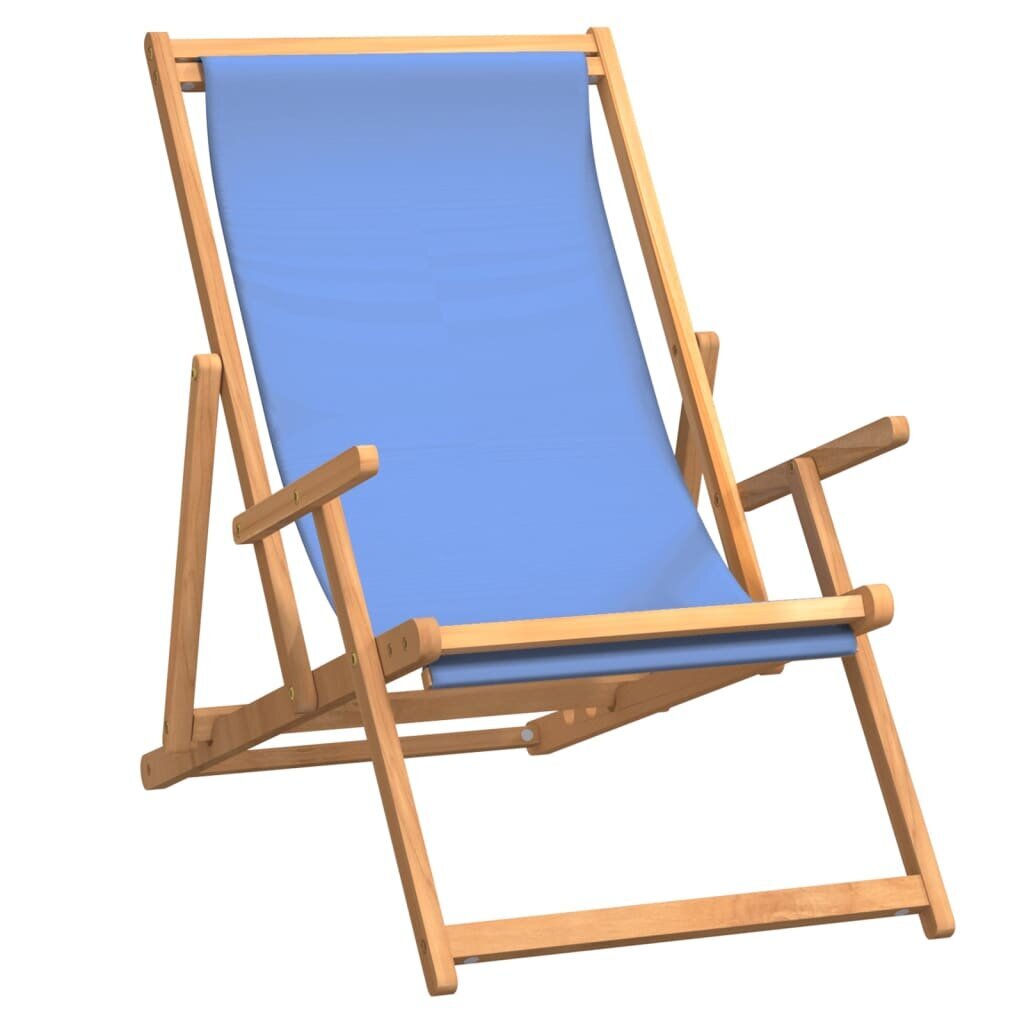 vidaXL saliekams pludmales krēsls, masīvs tīkkoks, zils цена и информация | Dārza krēsli | 220.lv
