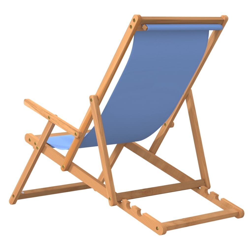 vidaXL saliekams pludmales krēsls, masīvs tīkkoks, zils cena un informācija | Dārza krēsli | 220.lv