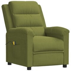 vidaXL masāžas krēsls, atgāžams, gaiši zaļš samts цена и информация | Кресла в гостиную | 220.lv
