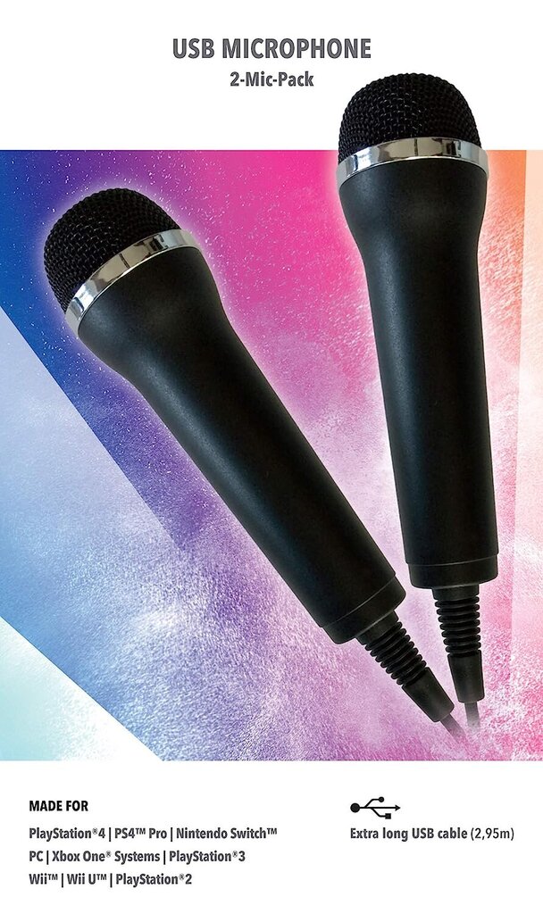 Mikrofons karaoke spēlēm (ļauj dziedāt, Vācijas balss, Singstar utt.) PlayStation (PS3, PS4, PS4 Pro), Nintendo (Switch, Wii U, Wii), Xbox One (Onex, tie) + PC-2 iestatiet universālu USB mikrofons cena un informācija | Mikrofoni | 220.lv