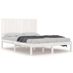 vidaXL gultas rāmis, balts, priedes masīvkoks, 140x200 cm цена и информация | Кровати | 220.lv