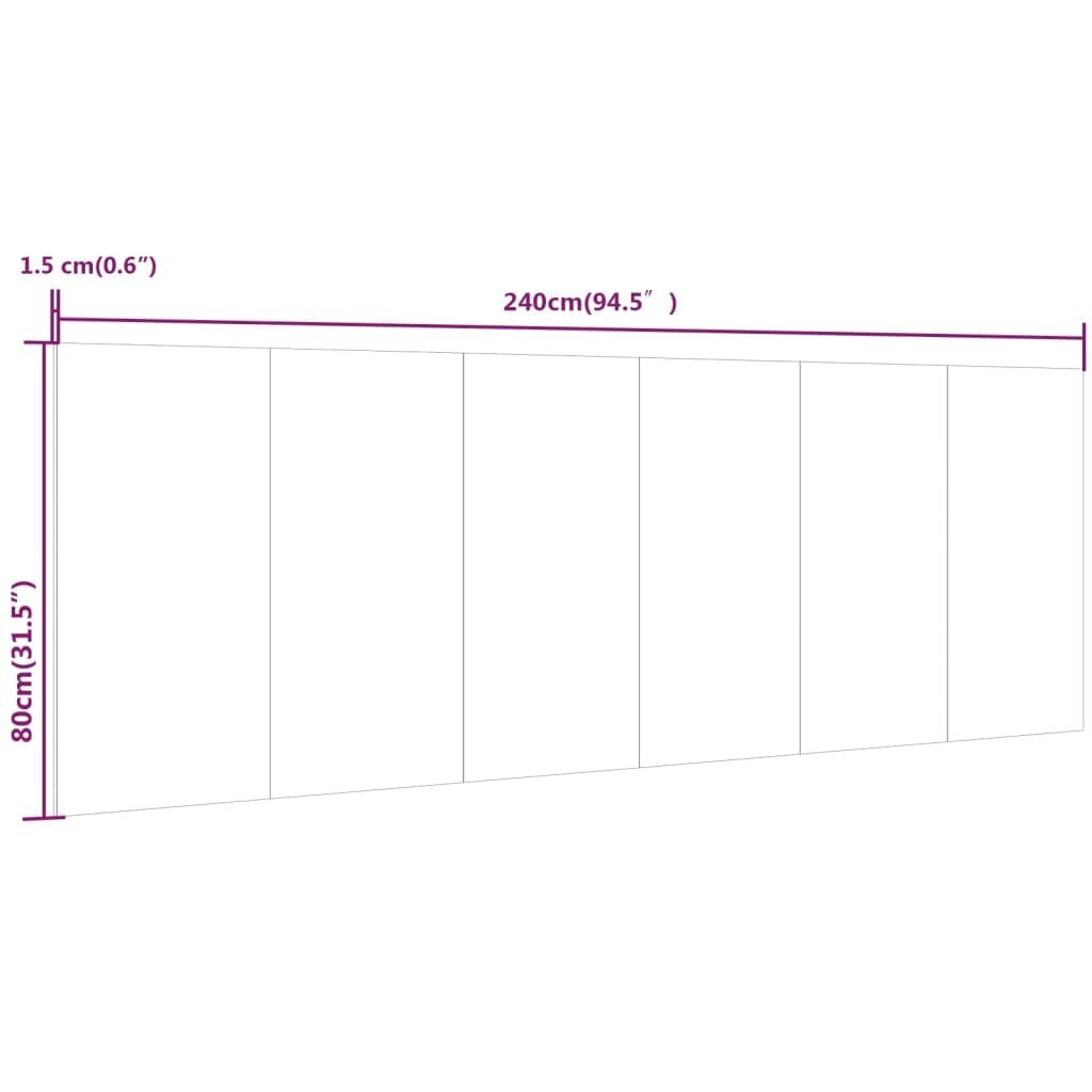 Gultas galvgalis, pelēks, 240x1,5x80cm, apstrādātā koka cena un informācija | Gultas | 220.lv