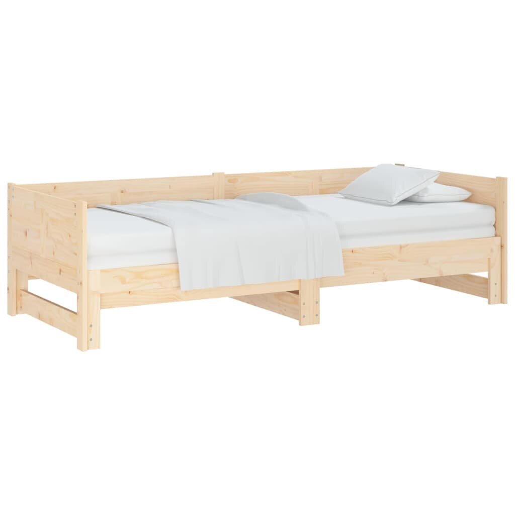 Izvelkama gulta, 2x(90x200)cm, priedes masīvkoks цена и информация | Gultas | 220.lv