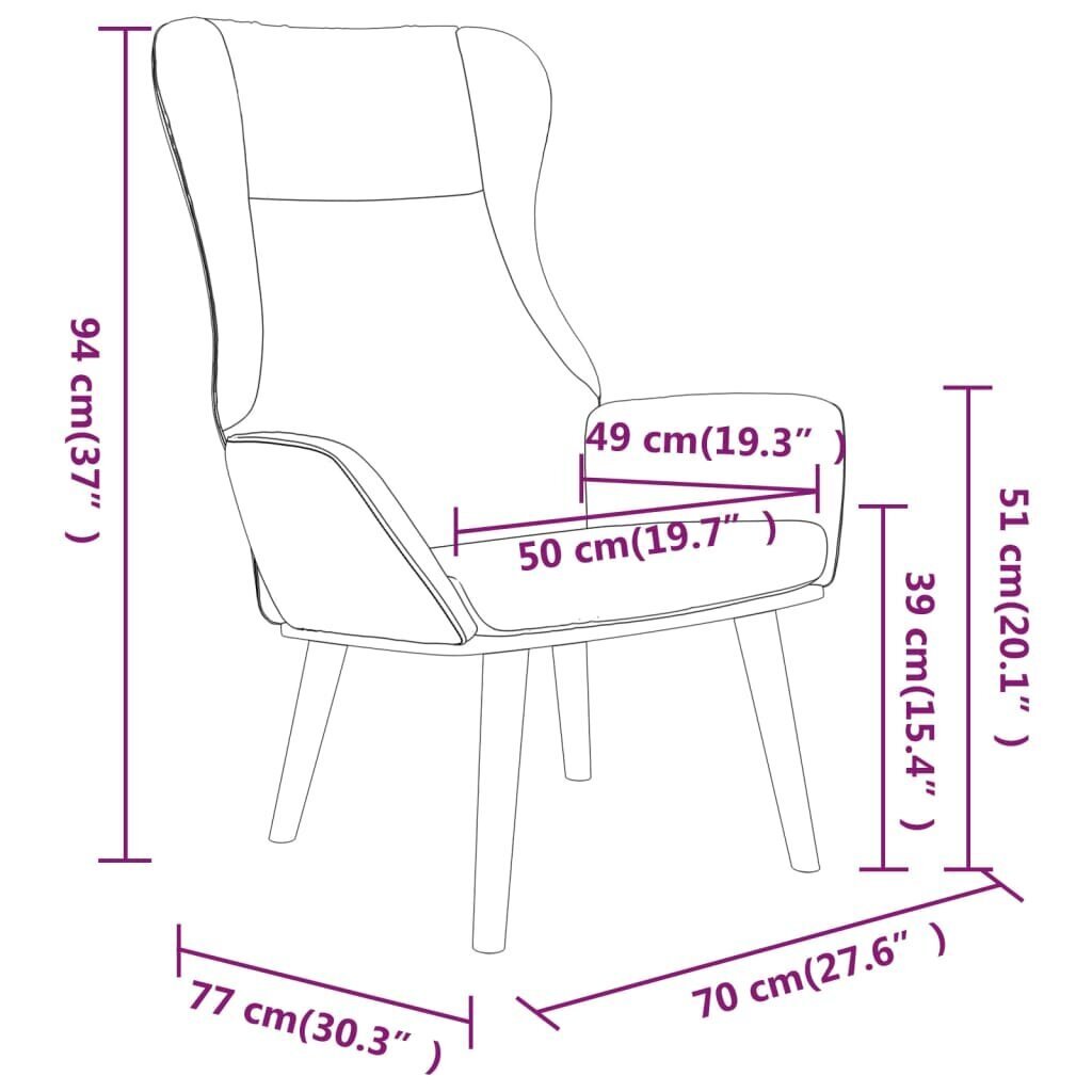 vidaXL atpūtas krēsls, gaiši pelēks audums cena un informācija | Atpūtas krēsli | 220.lv