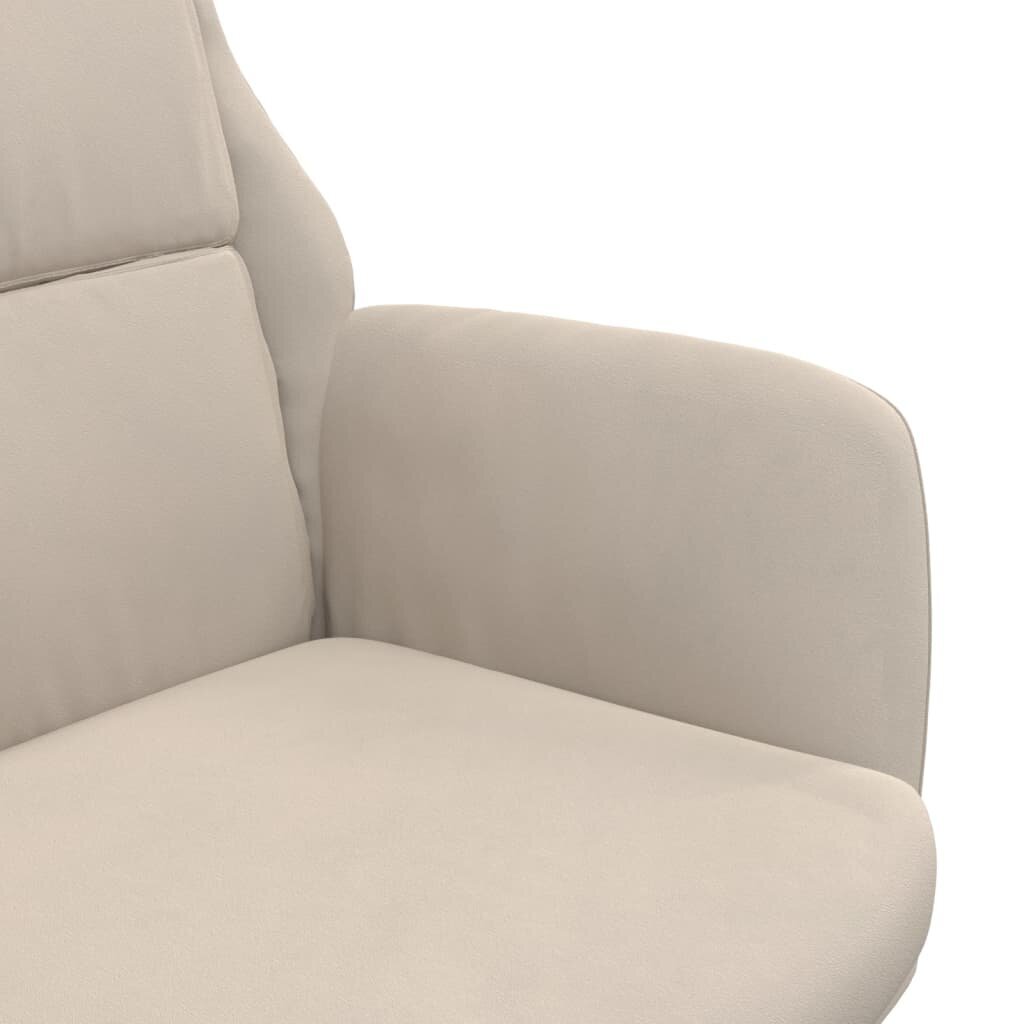 vidaXL atpūtas krēsls, krēmkrāsas mākslīgā zamšāda cena un informācija | Atpūtas krēsli | 220.lv