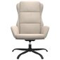 vidaXL atpūtas krēsls, krēmkrāsas mākslīgā zamšāda cena un informācija | Atpūtas krēsli | 220.lv