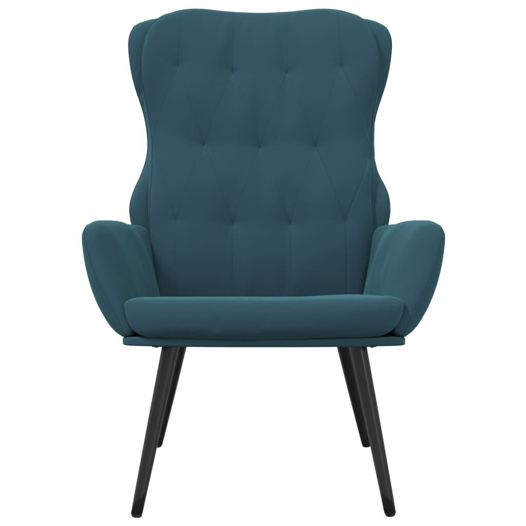 vidaXL atpūtas krēsls, zils samts cena un informācija | Atpūtas krēsli | 220.lv