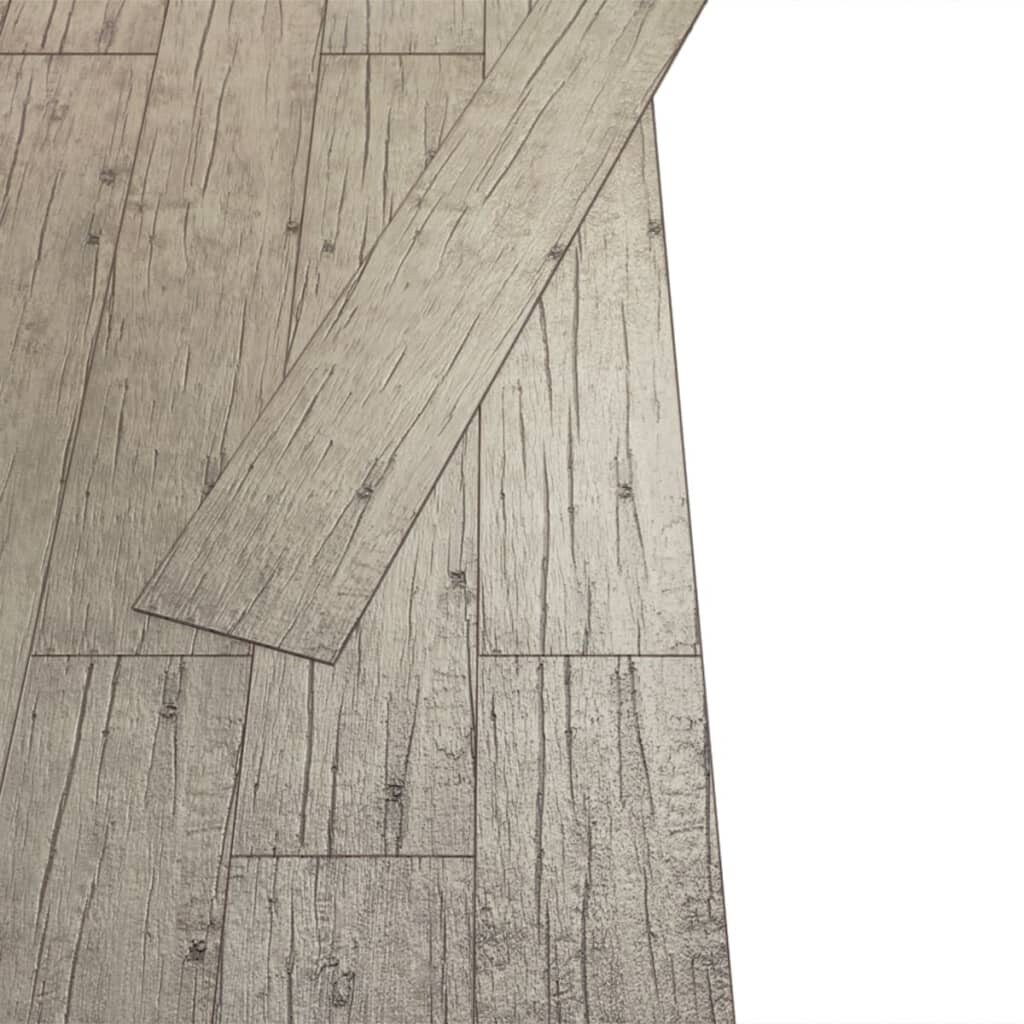 vidaXL grīdas dēļi, pašlīmējoši, 2,51 m², 2 mm, ozola brūni, PVC cena un informācija | Āra grīdas segumi | 220.lv