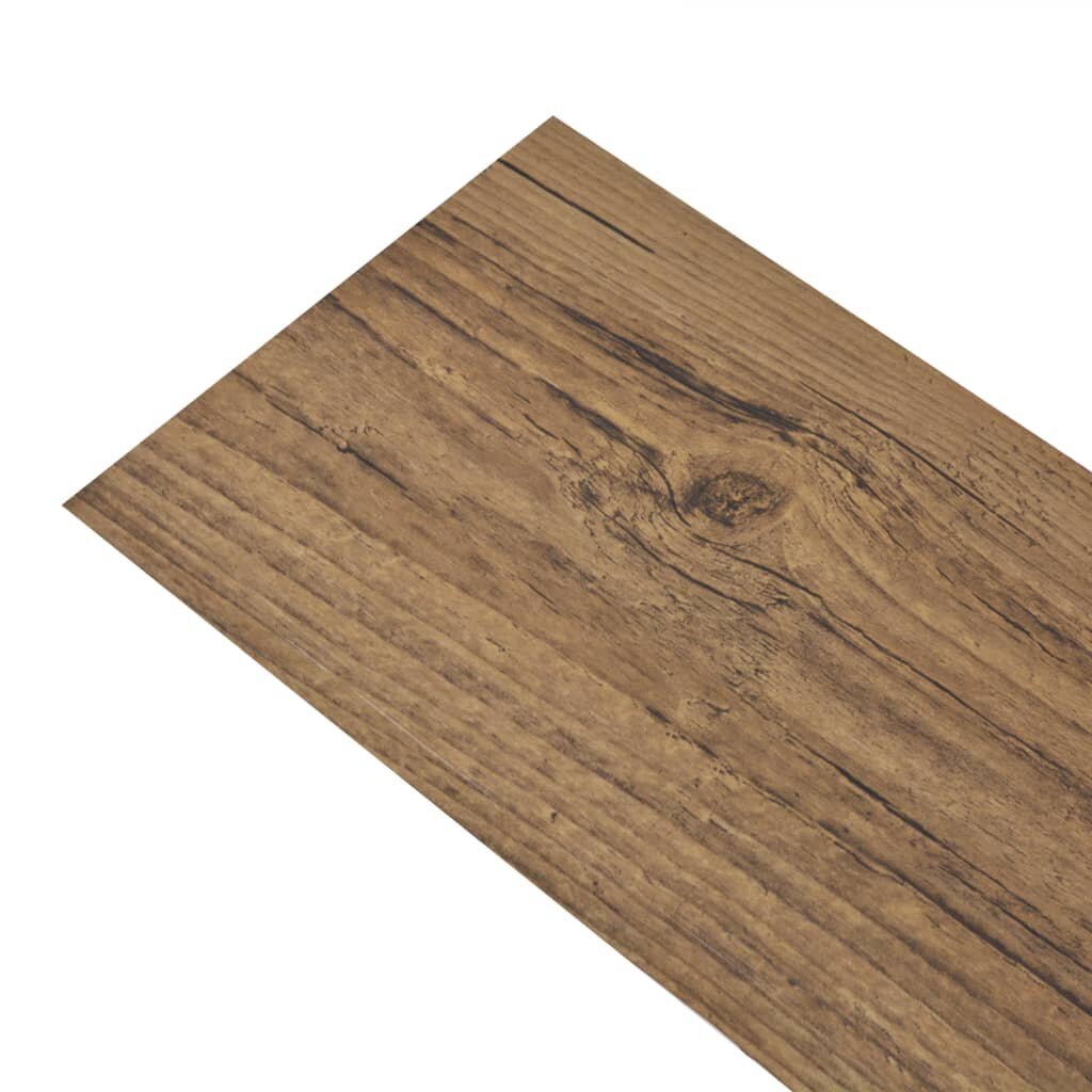vidaXL grīdas dēļi, pašlīmējoši, 2,51 m², 2 mm, riekstu brūni, PVC cena un informācija | Āra grīdas segumi | 220.lv