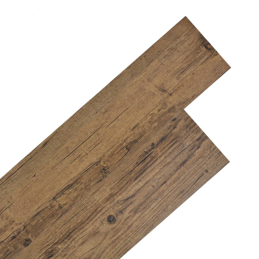 vidaXL grīdas dēļi, pašlīmējoši, 2,51 m², 2 mm, riekstu brūni, PVC цена и информация | Āra grīdas segumi | 220.lv