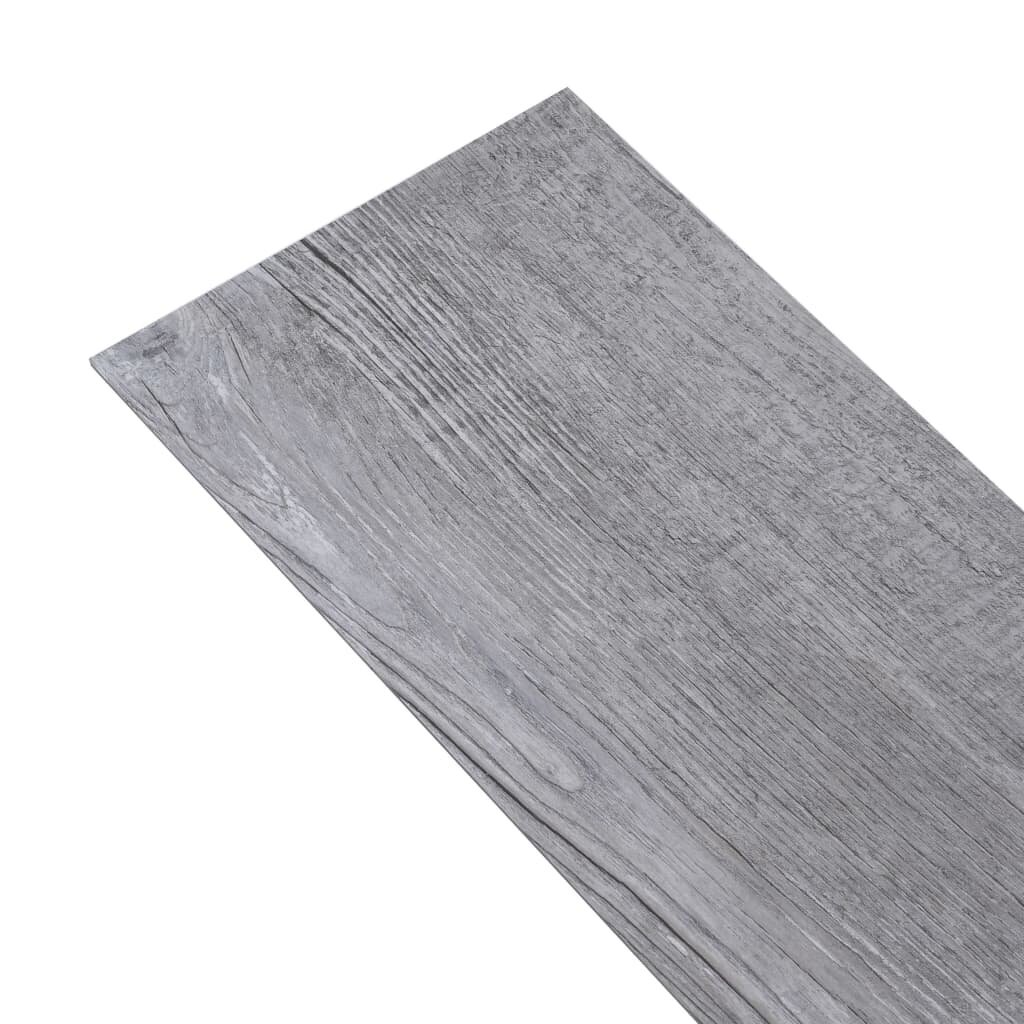 vidaXL grīdas dēļi, pašlīmējoši, 2,51m², 2 mm, matēti, pelēki, PVC cena un informācija | Āra grīdas segumi | 220.lv