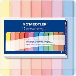 Krīts uz tāfelei, 12 krāsas bez putekļiem Staedtler cena un informācija | Modelēšanas un zīmēšanas piederumi | 220.lv