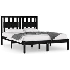 vidaXL gultas rāmis, melns, priedes masīvkoks, 180x200 cm, 6FT цена и информация | Кровати | 220.lv
