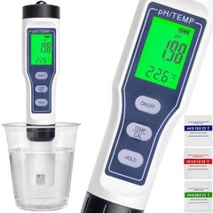 Ūdens testeris + Termometrs cena un informācija | Mitruma, temperatūras, pH, ORP mērītāji | 220.lv