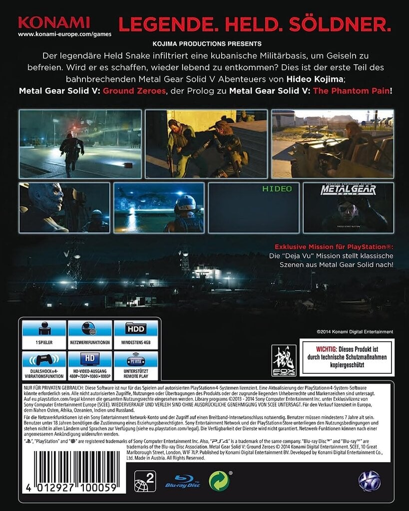 Spēle Metal Gear Solid V: zemes nulles - [PlayStation 4] цена и информация | Datorspēles | 220.lv