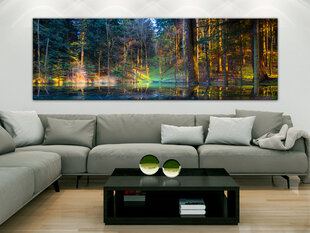 Картина - Pond in the Forest (1 Part) Narrow 135х45 см цена и информация | Картины | 220.lv