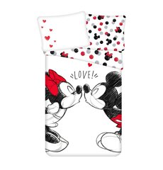 Bērnu gultas veļas komplekts Mickey and Minnie Love, 140 x 200 + spilvendrāna 70 x 90 cm цена и информация | Детское постельное бельё | 220.lv