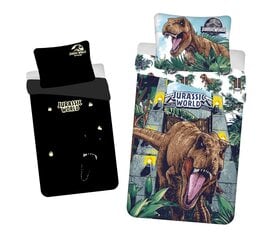 Bērnu gultas veļas komplekts Jurassic World Roar Glowing, 140 x 200 + spilvendrāna 70 x 90 cm цена и информация | Детское постельное бельё | 220.lv