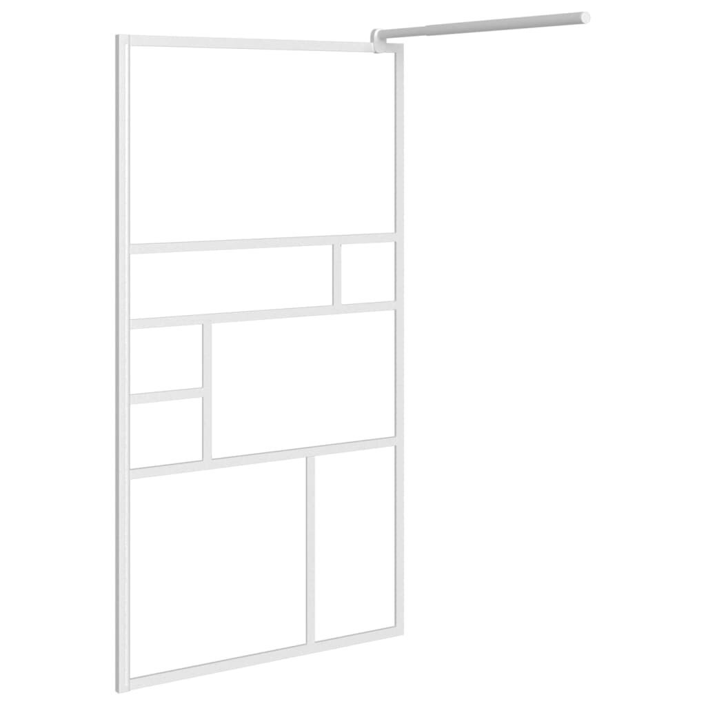 Dušas siena, balta, 100x195cm, stikls cena un informācija | Dušas durvis, dušas sienas | 220.lv