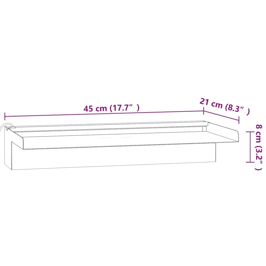 Ūdenskritums ar dažādu krāsu LED gaismām, 45cm, tērauda цена и информация | Dārza dekori | 220.lv