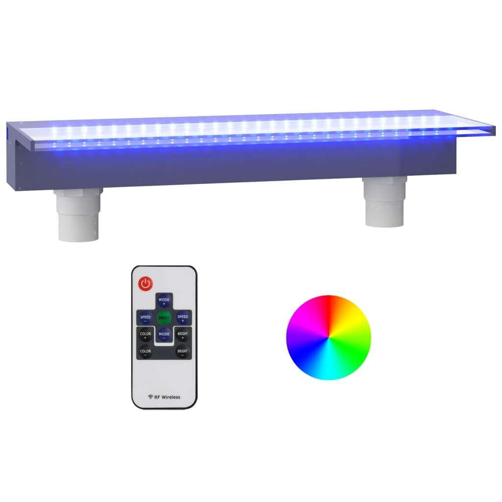 Ūdenskritums ar dažādu krāsu LED gaismām, 60cm, akrils цена и информация | Dārza dekori | 220.lv