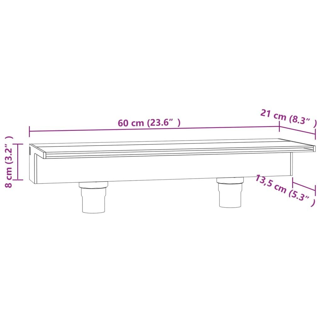 Ūdenskritums ar dažādu krāsu LED gaismām, 60cm, akrils cena un informācija | Dārza dekori | 220.lv