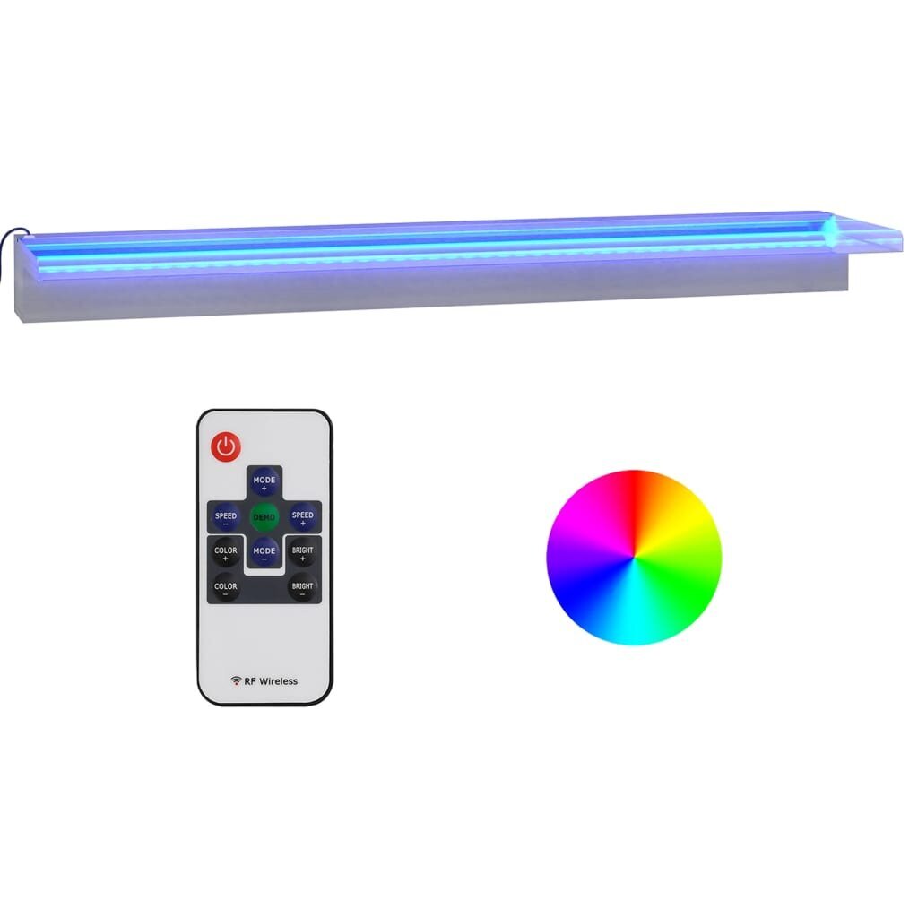 Ūdenskritums ar dažādu krāsu LED gaismām, 90cm, tērauda cena un informācija | Dārza dekori | 220.lv