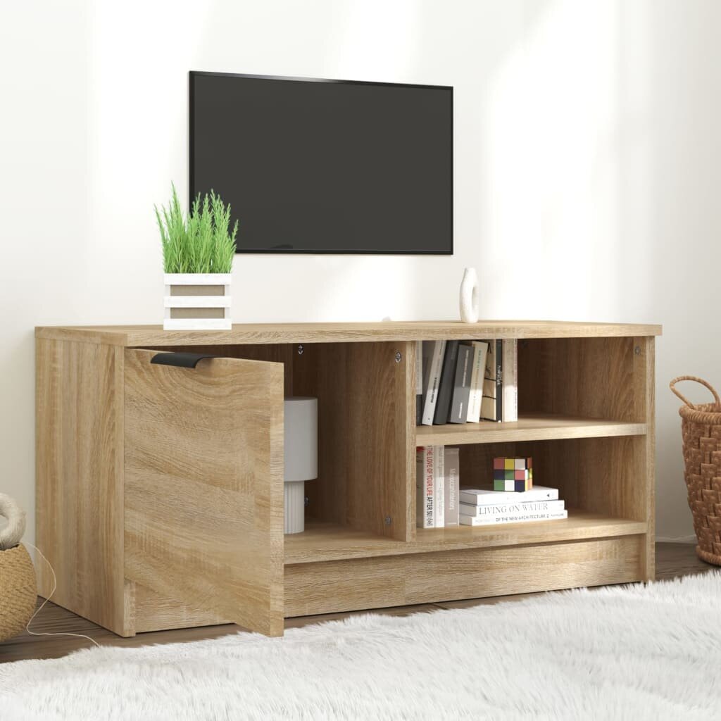TV statīvs, ąžuolo, 80x35x36,5cm, apstrādāta koka cena un informācija | TV galdiņi | 220.lv
