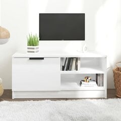 TV statīvs, balta, 80x35x36,5cm, koka, spīdīgs cena un informācija | TV galdiņi | 220.lv