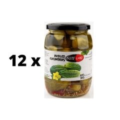 Marinēti gurķi TASTE ZEME, 670 g / 370 g x 12 gab. iepakojums cena un informācija | Konservēti produkti | 220.lv