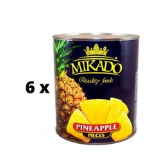 Ananāsu gabaliņi MIKADO, 565/340 g x 6 gab. iepakojums cena un informācija | Konservēti produkti | 220.lv