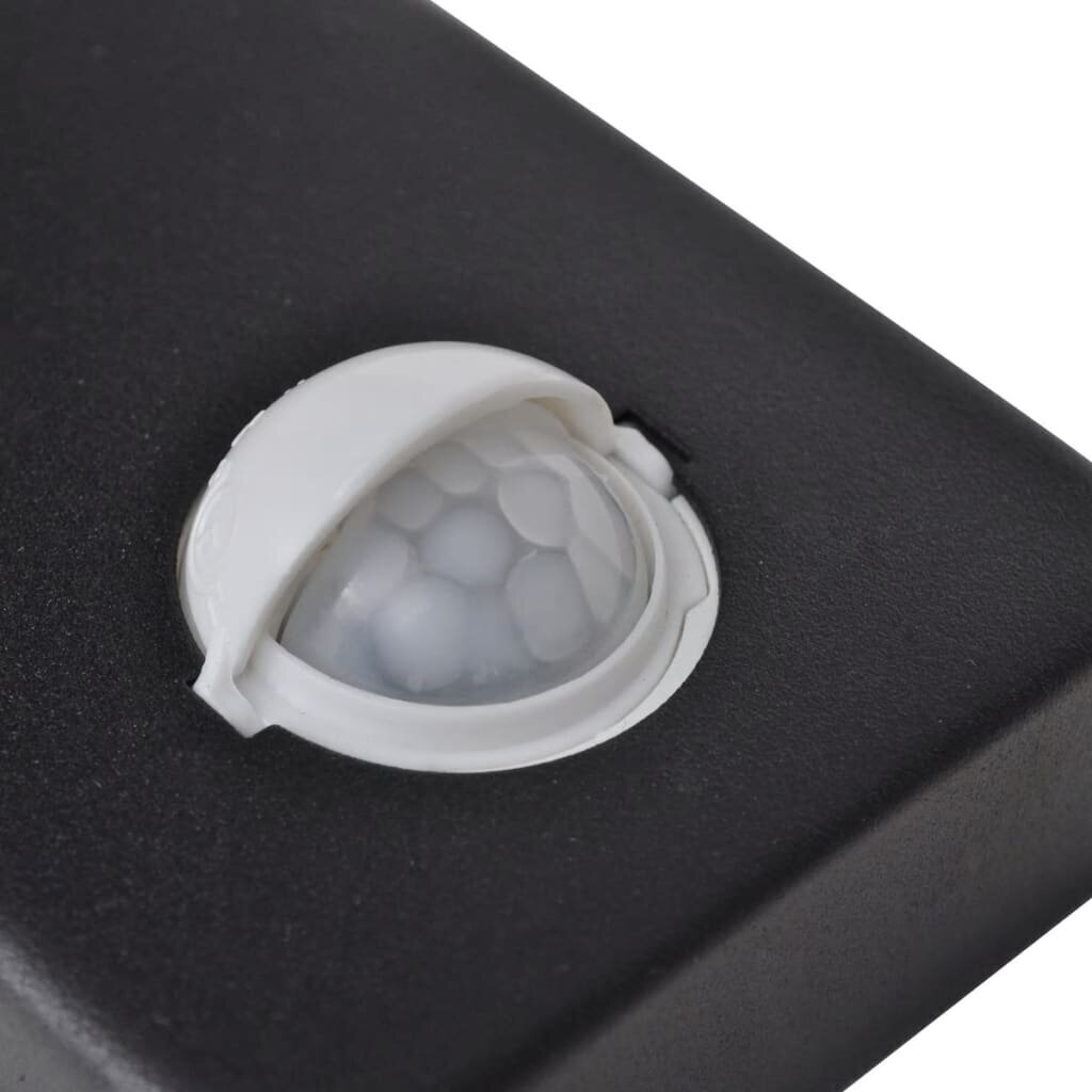 Melna siena no nerūsējošā, LED lampa ar sensoru, cilindru cena un informācija | Āra apgaismojums | 220.lv