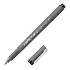 Tintes pildspalva Staedtler Pigment Liner 1mm melna/10 цена и информация | Принадлежности для рисования, лепки | 220.lv